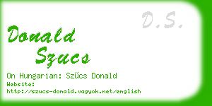 donald szucs business card